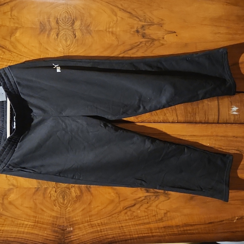 Puma Plain Black Straight Leg Sweat Pants W size L, Comfort Fit NWT